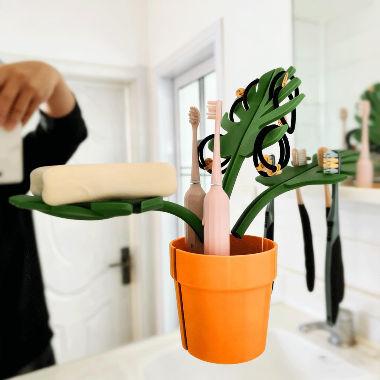 Monstera Mirror-Mount Organizer - Premium Polymer - Collected Lab