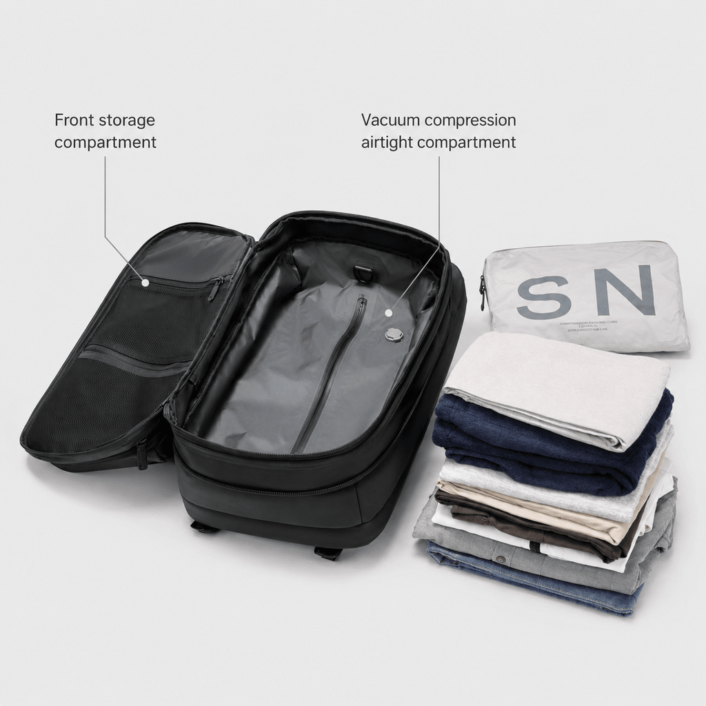 Apex Compression Travel Backpack | USB-C Vacuum Pump Included - Collected Lab