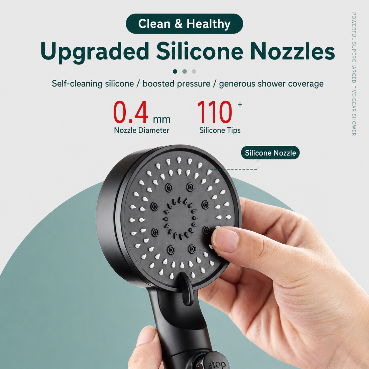 AquaFlow High-Pressure 5-Mode Filtered Shower Head