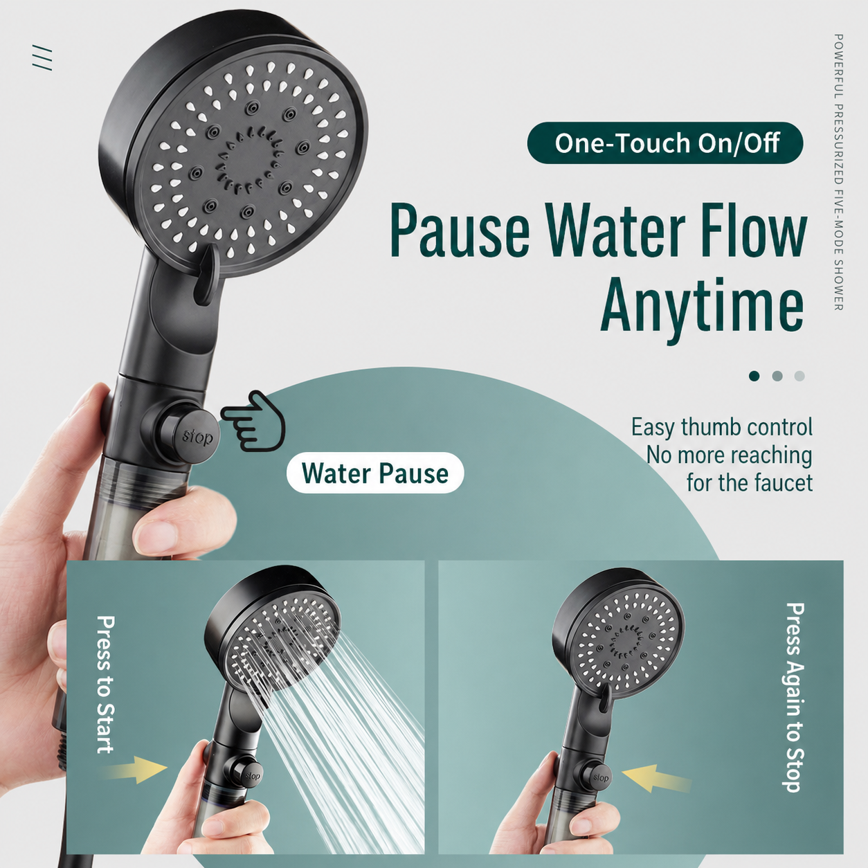 AquaFlow High-Pressure 5-Mode Filtered Shower Head