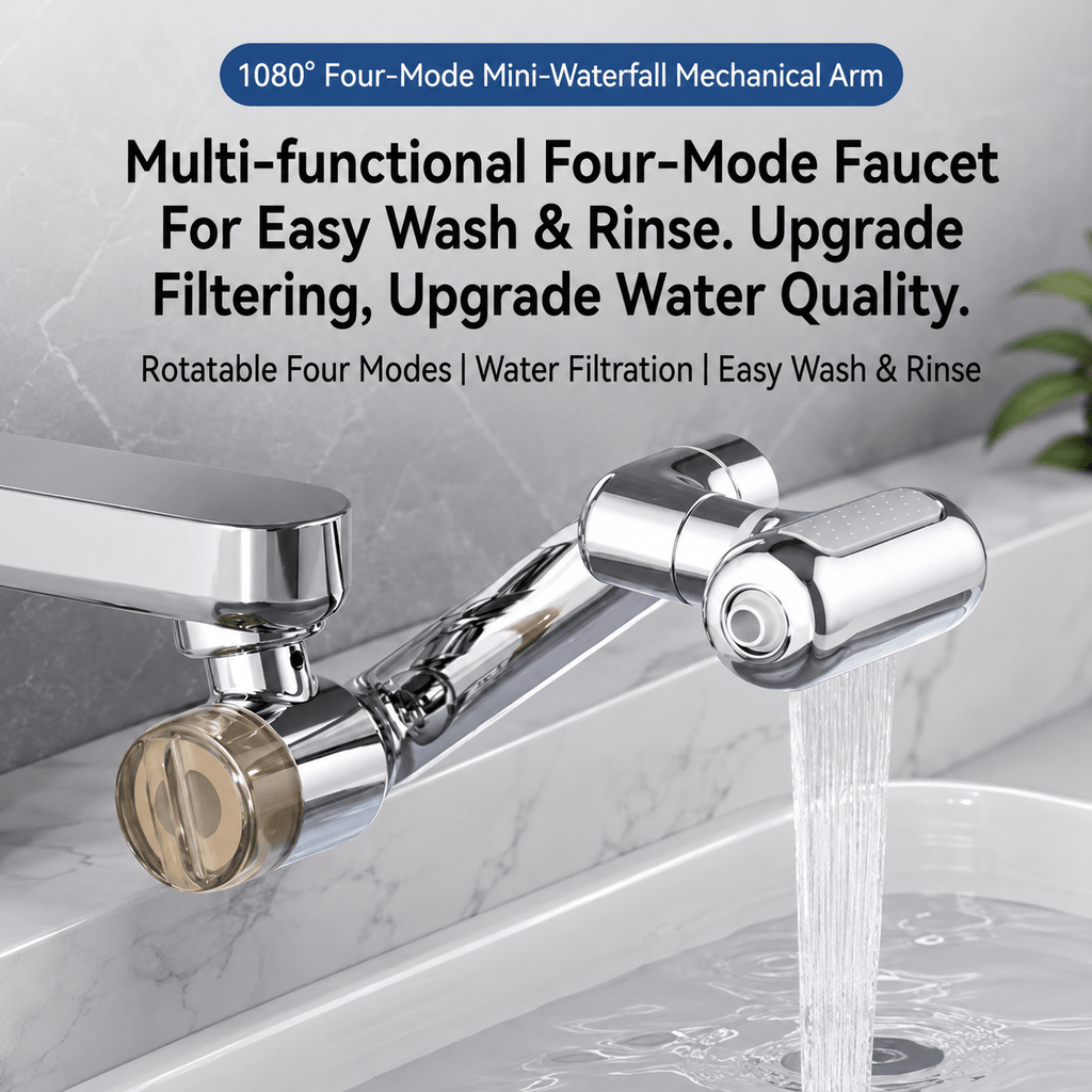 1080° Rotating Faucet Extender with Upward Rinse Mode & 4 Water Settings - Collected Lab
