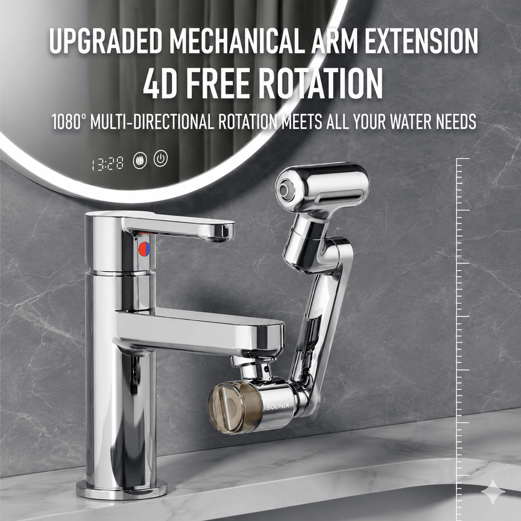 1080° Rotating Faucet Extender with Upward Rinse Mode & 4 Water Settings - Collected Lab