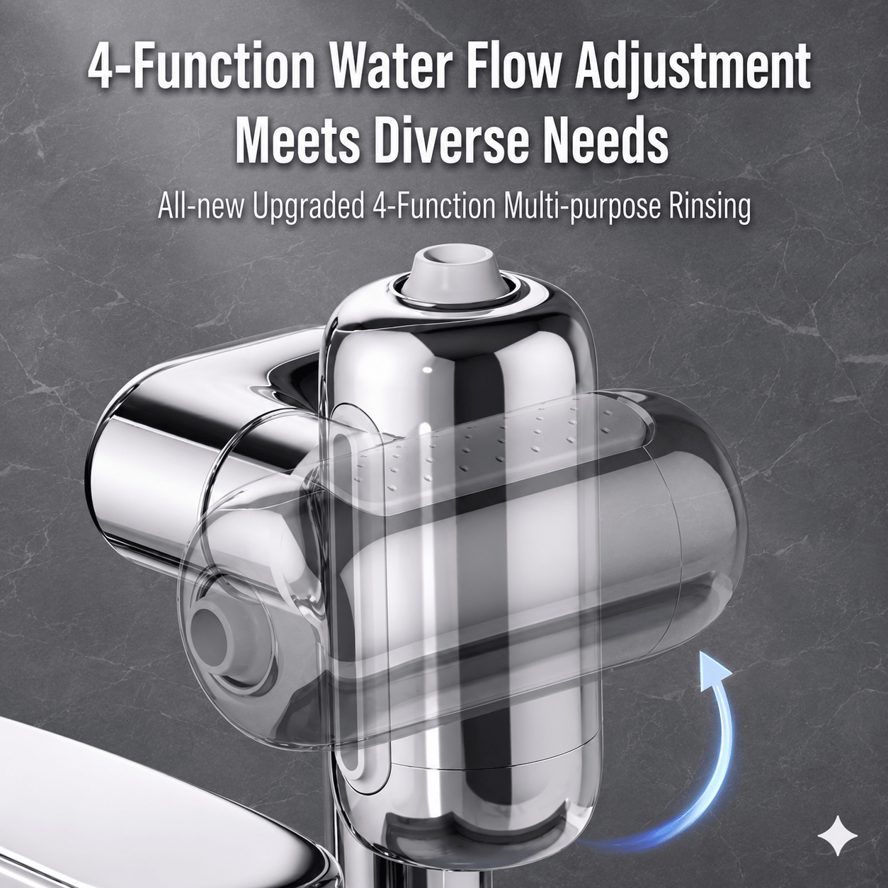 1080° Rotating Faucet Extender with Upward Rinse Mode & 4 Water Settings - Collected Lab
