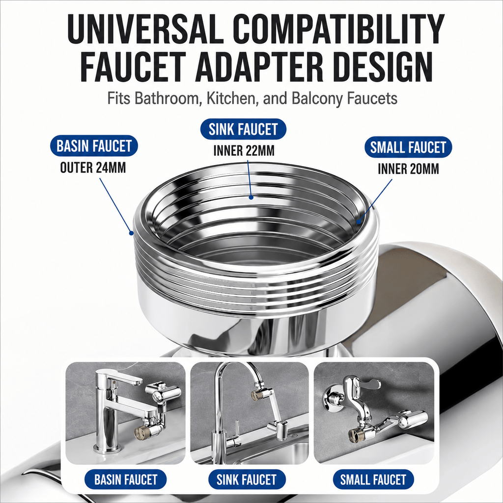 1080° Rotating Faucet Extender with Upward Rinse Mode & 4 Water Settings - Collected Lab