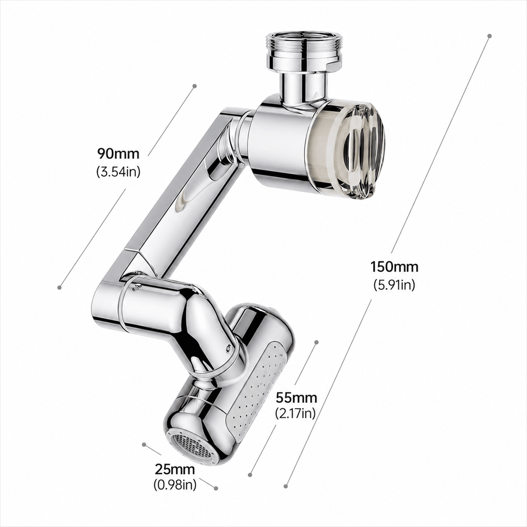 1080° Rotating Faucet Extender with Upward Rinse Mode & 4 Water Settings - Collected Lab