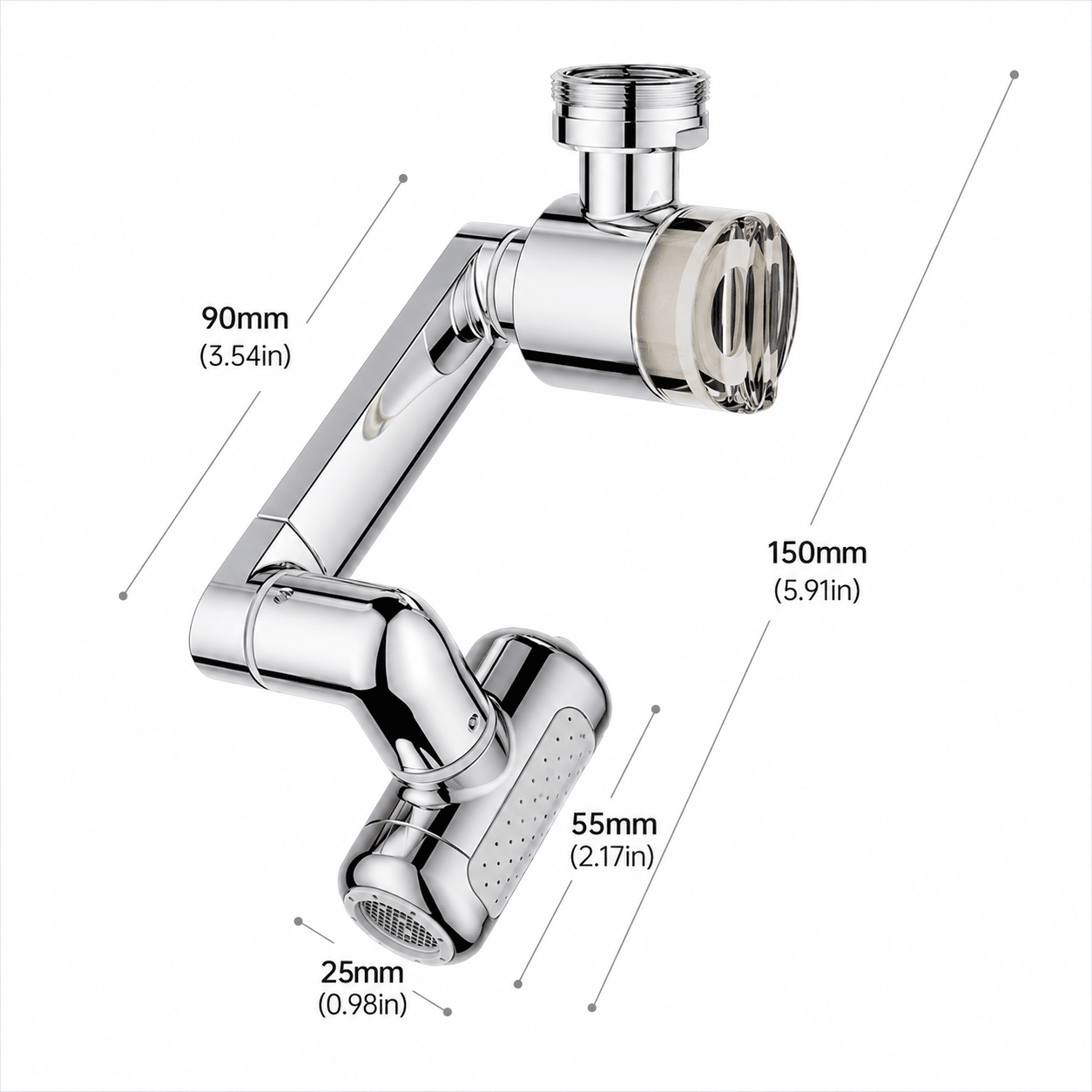 1080° Rotating Faucet Extender with Upward Rinse Mode & 4 Water Settings - Collected Lab