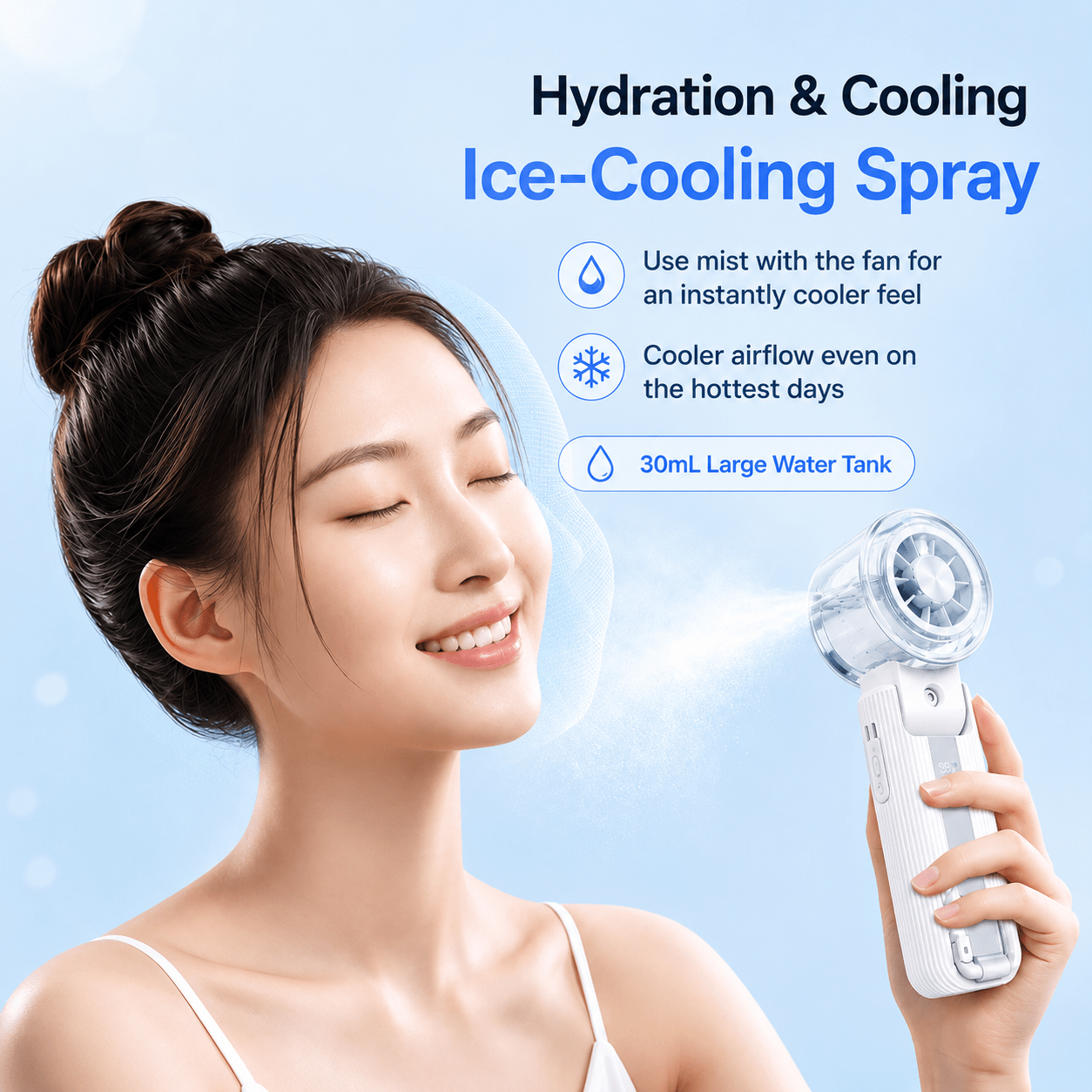 ChillCore 3-in-1 Semiconductor Cooling Fan with Mist Spray