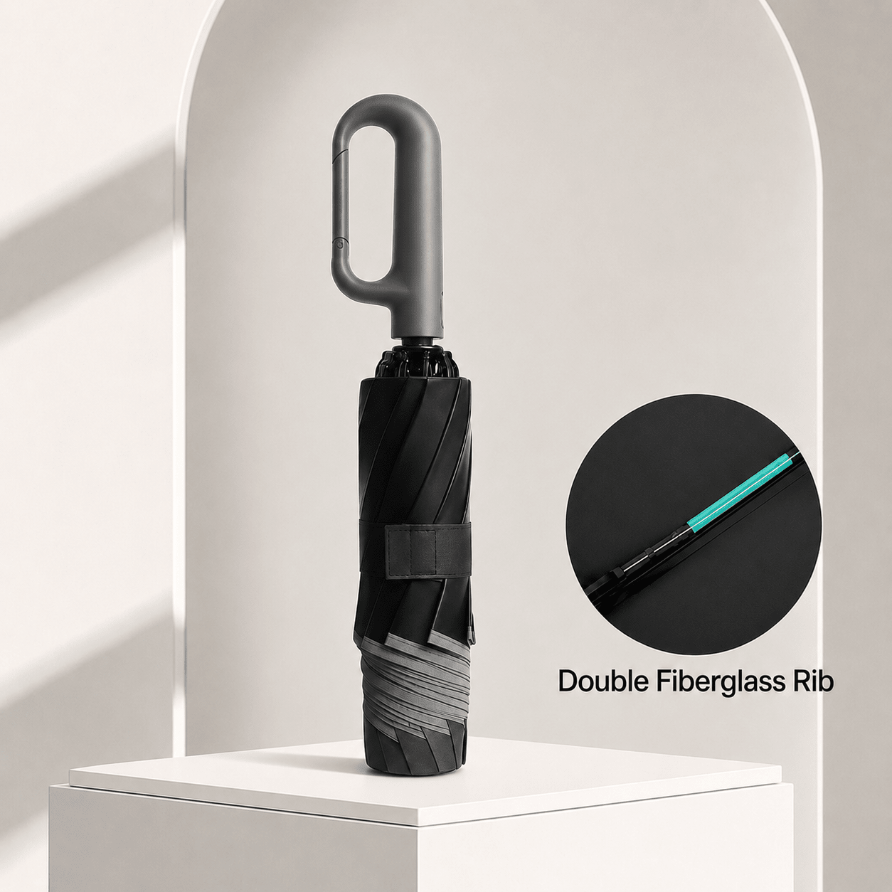 RainCore Reverse Umbrella – 10-Rib Automatic Wind-Resistant Umbrella with Reflective Trim & UV Protection - Collected Lab