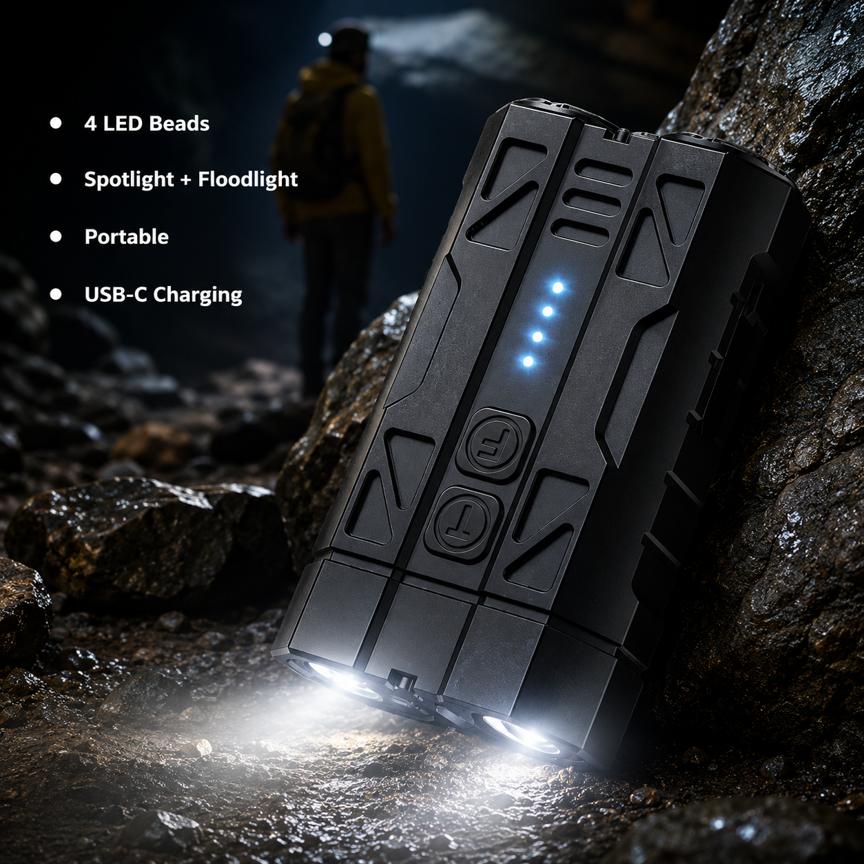 High-Brightness Dual-Beam Pocket Flashlight