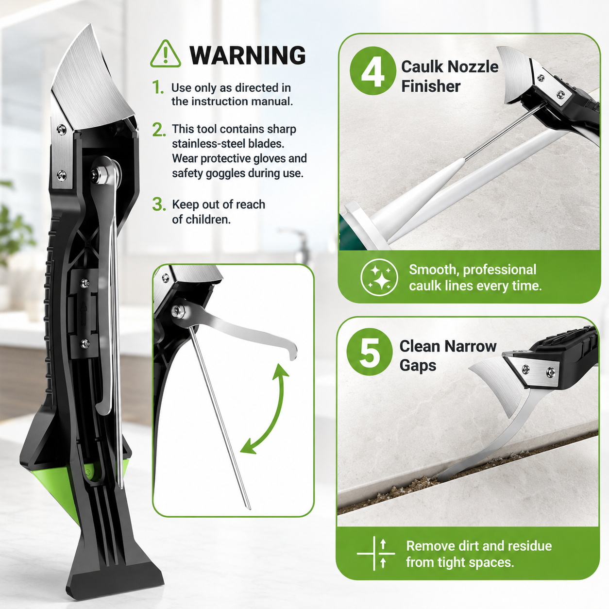 5-in-1 Caulk Removal & Finishing Tool Kit