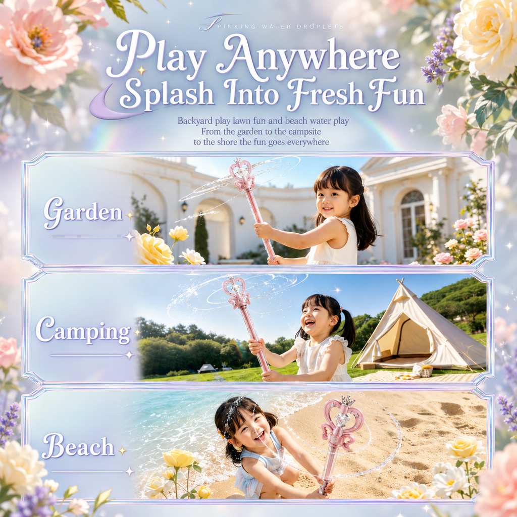 2-Pack Fairy Wand Water Squirters – Spinning Spray & Straight Stream Modes