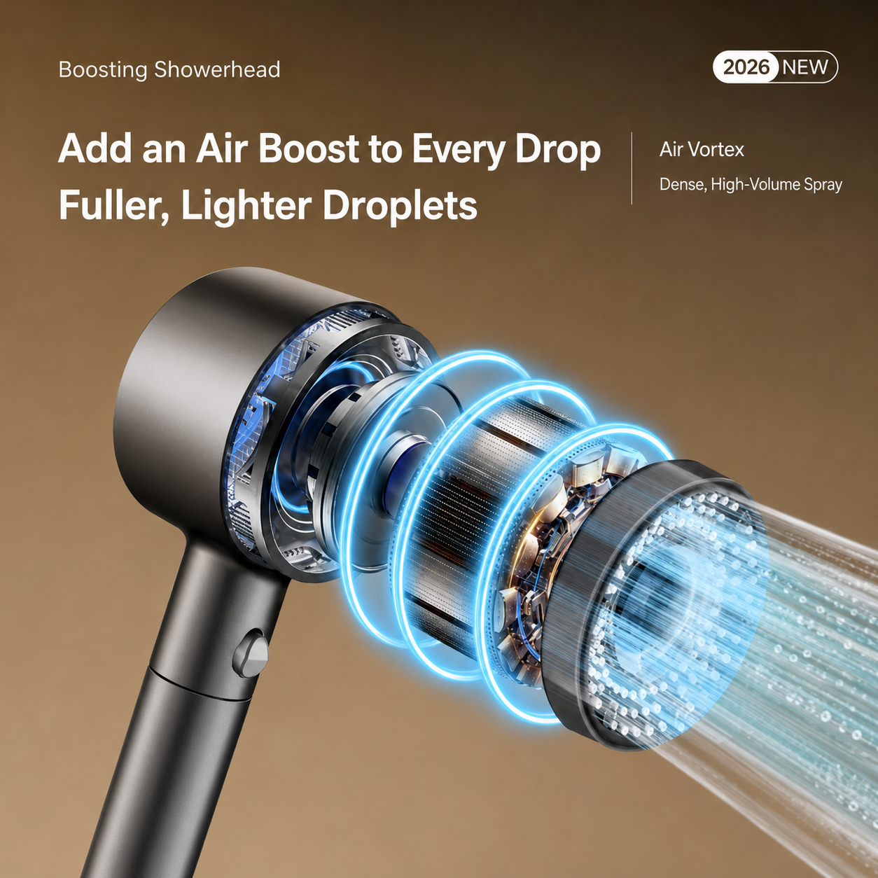 TurboFlow 5-Mode Filtered Shower Head | 5 Filter Cartridges Included
