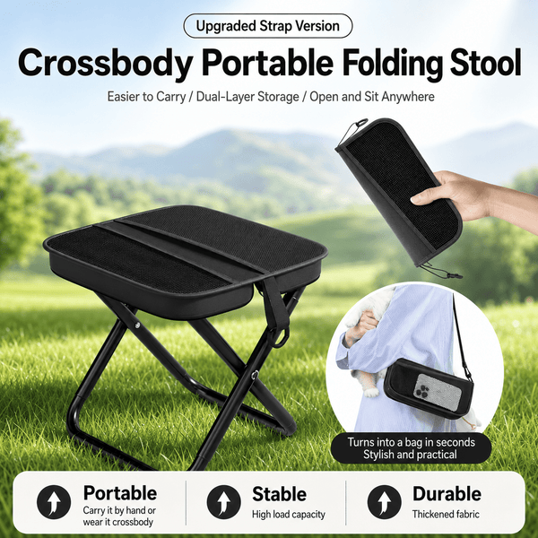 2-in-1 Portable Folding Stool Crossbody Bag