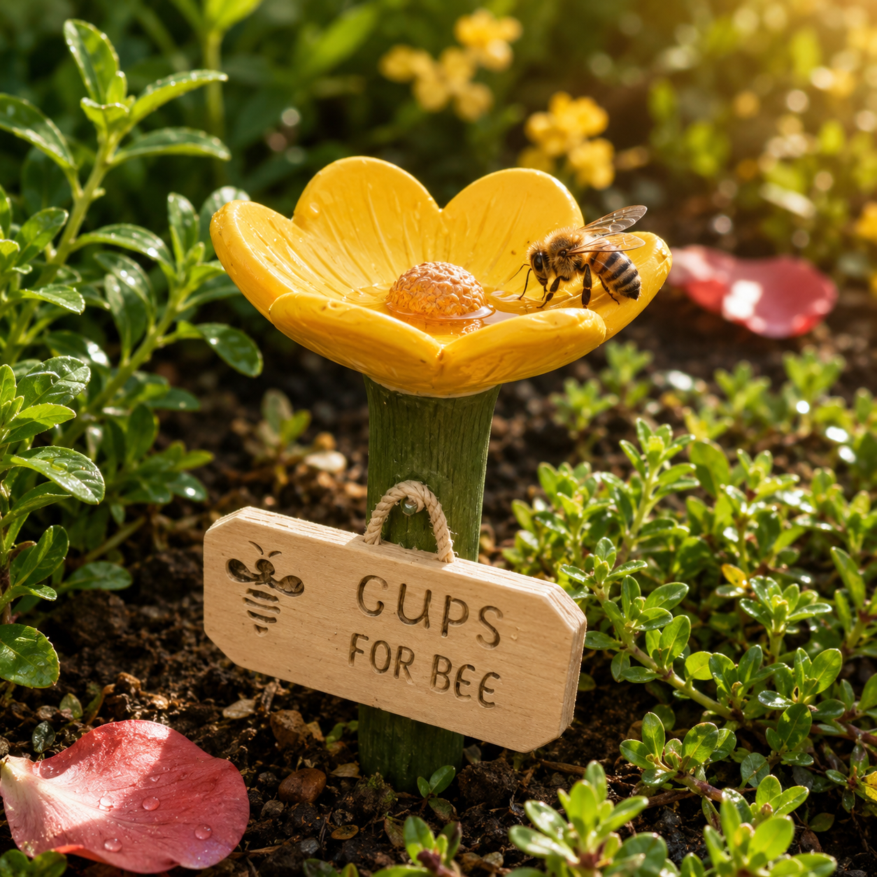 BeeBloom Ceramic Bee Watering Station