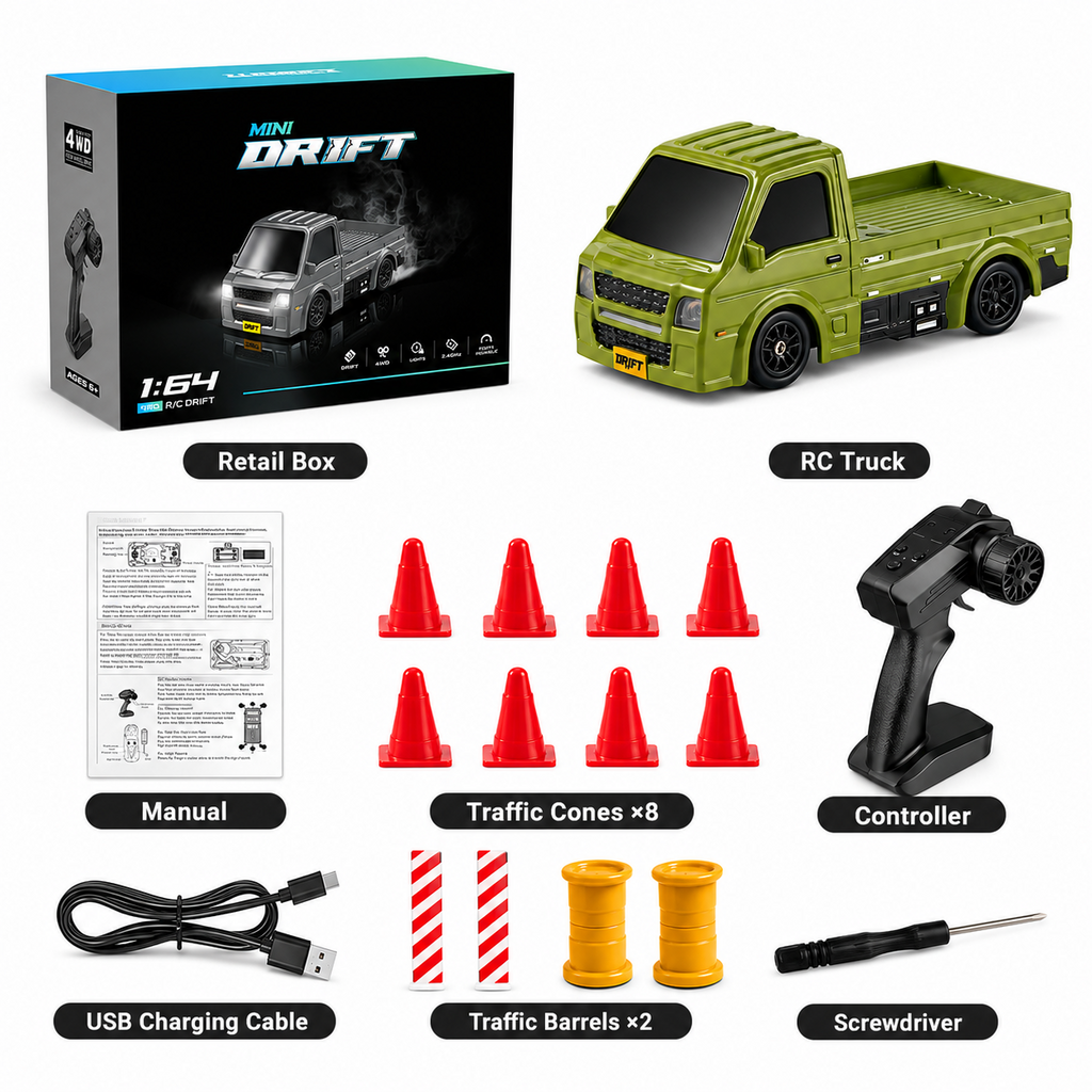 DriftX64 – 1:64 4WD Proportional RC Drift Car
