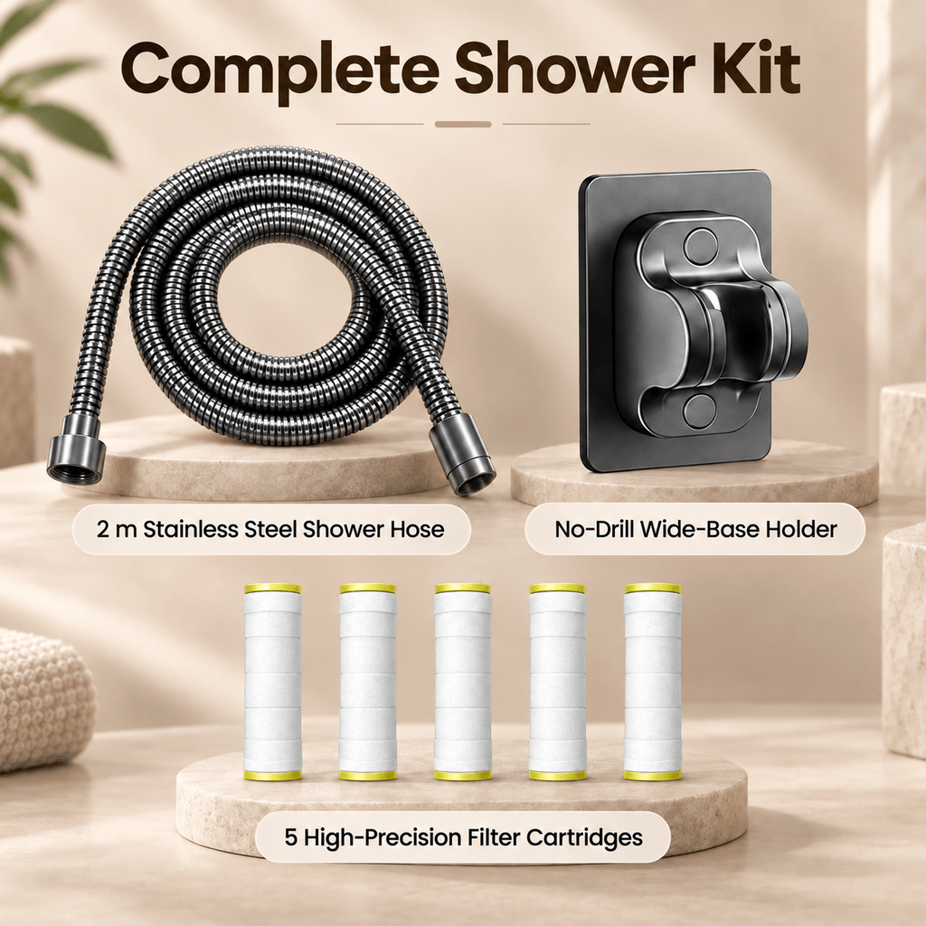 TurboFlow 5-Mode Filtered Shower Head | Complete Shower Kit - Collected Lab