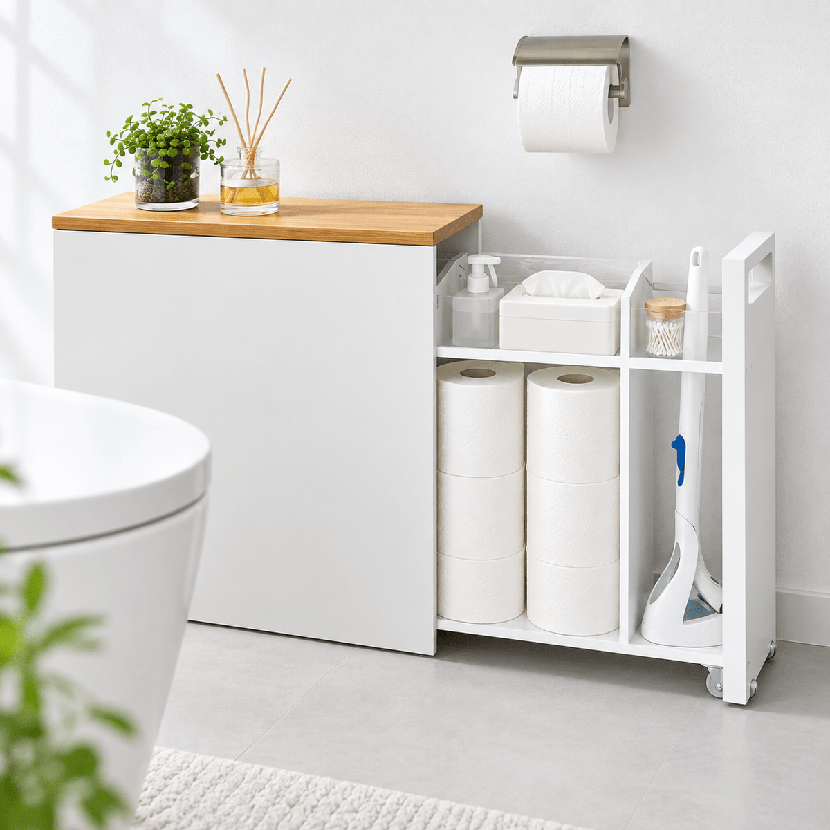 Pull-Out Bathroom Storage Cabinet - Collected Lab