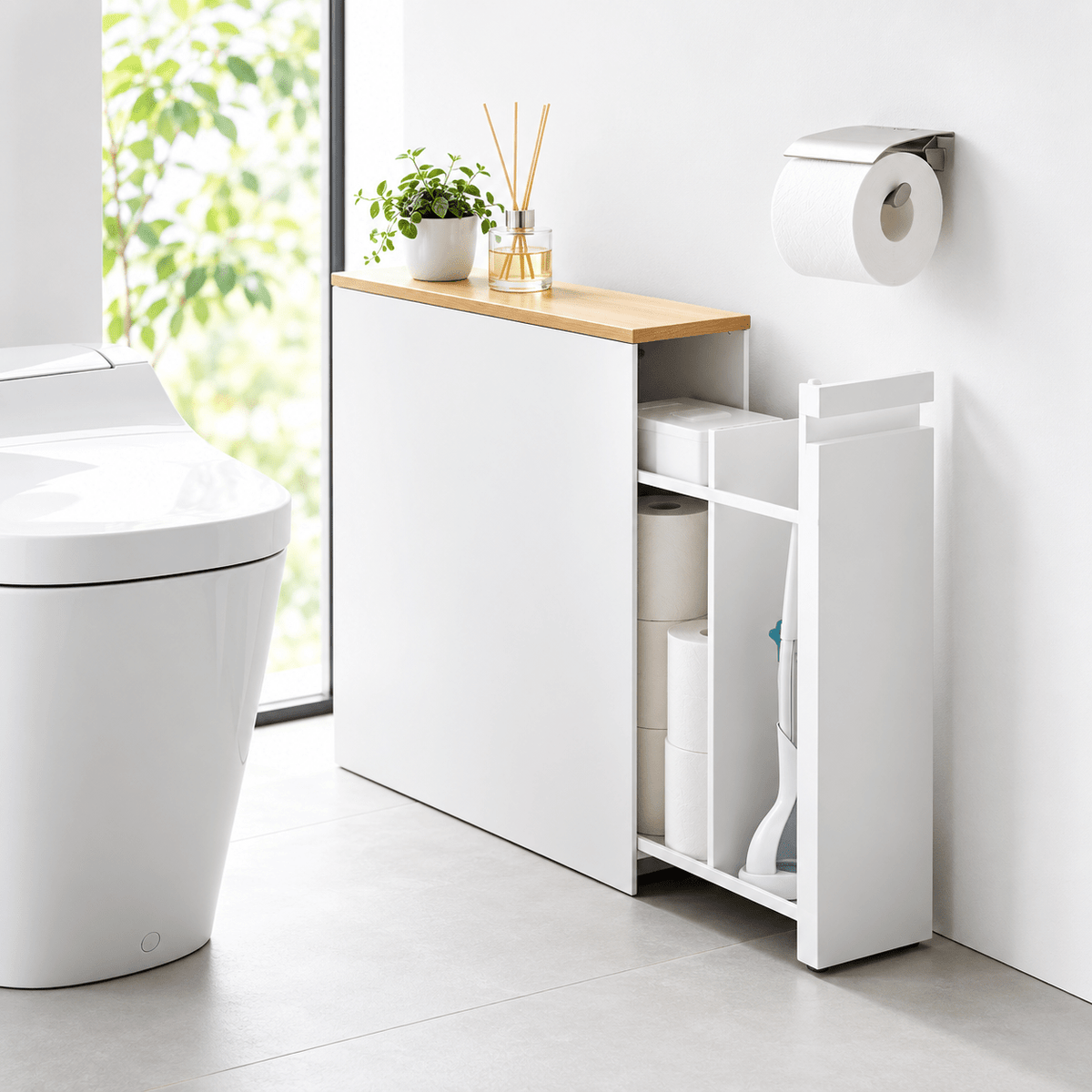 Pull-Out Bathroom Storage Cabinet - Collected Lab