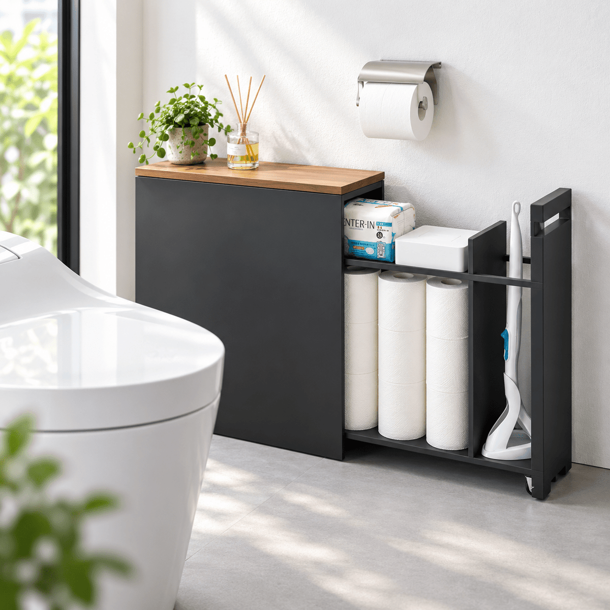 Pull-Out Bathroom Storage Cabinet - Collected Lab