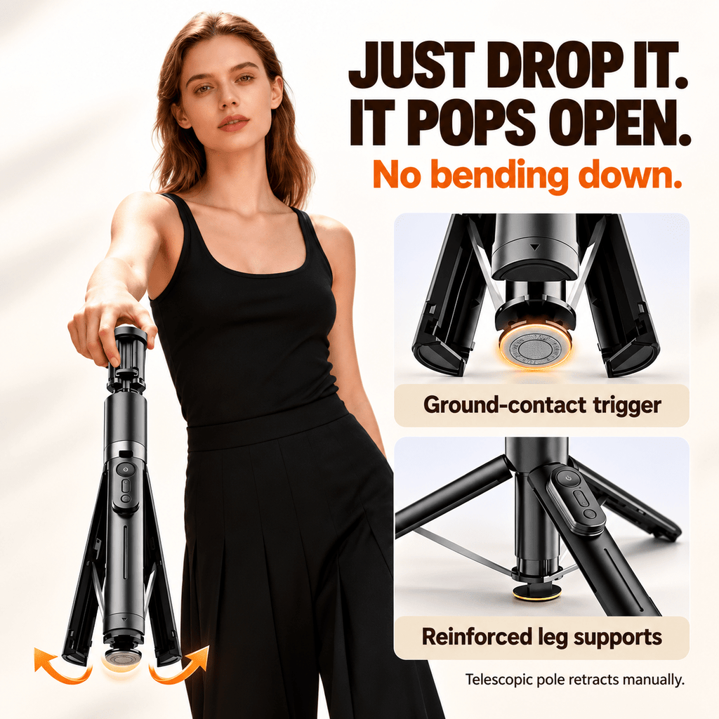 SnapRise Auto-Opening Selfie Stick Tripod - Collected Lab
