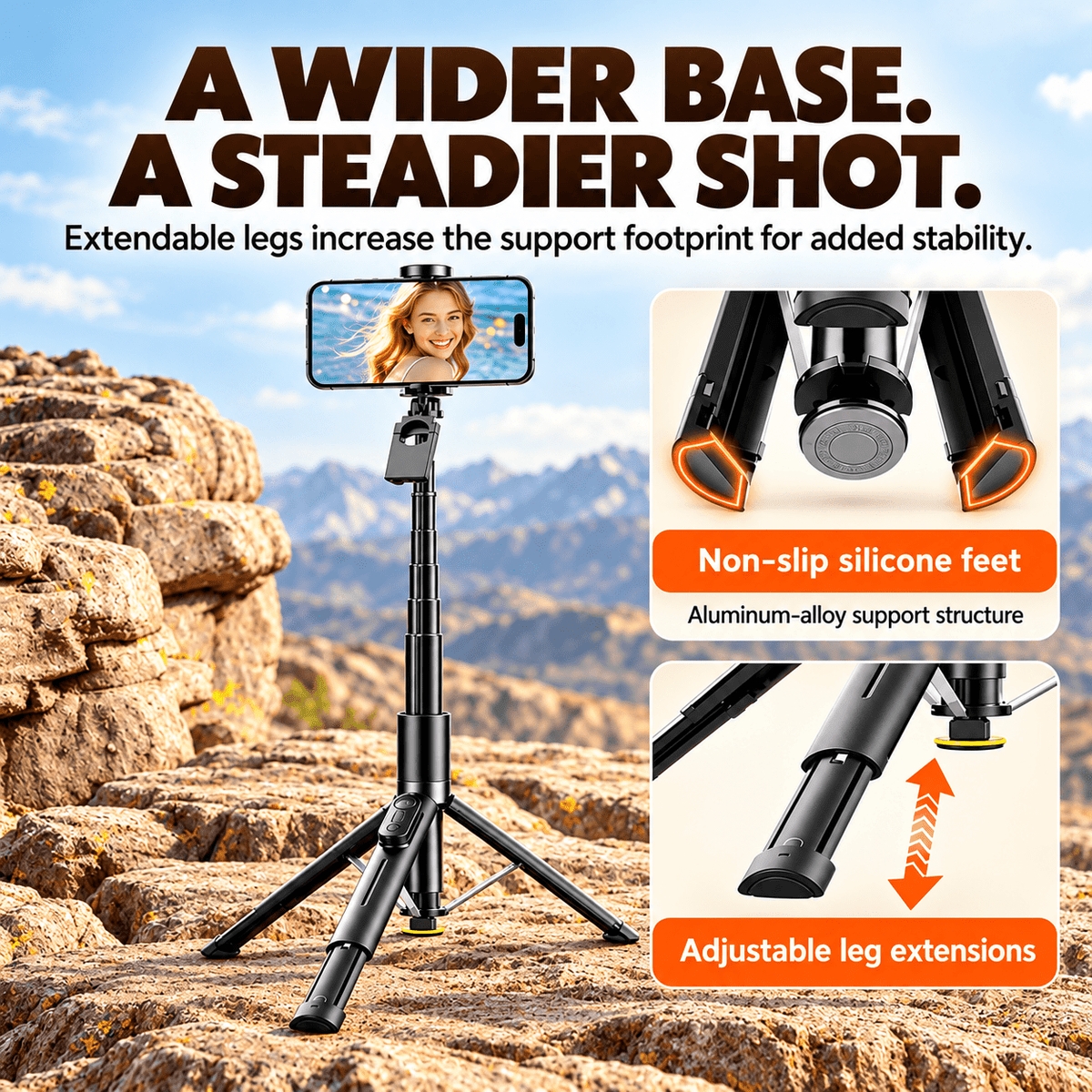 SnapRise Auto-Opening Selfie Stick Tripod - Collected Lab