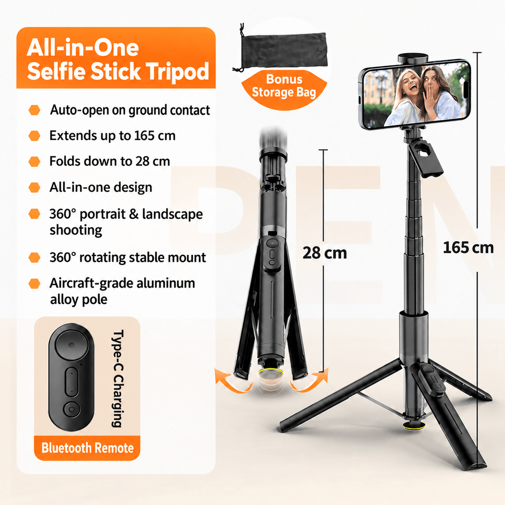 SnapRise Auto-Opening Selfie Stick Tripod - Collected Lab