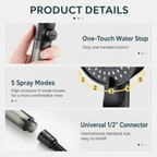 AquaFlow High-Pressure 5-Mode Filtered Shower Head