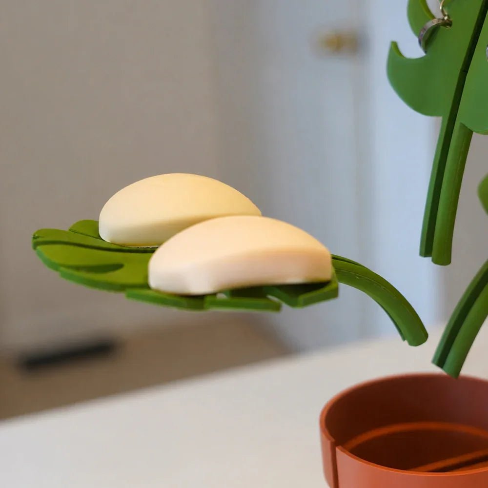 Monstera Mirror-Mount Organizer - Premium Polymer