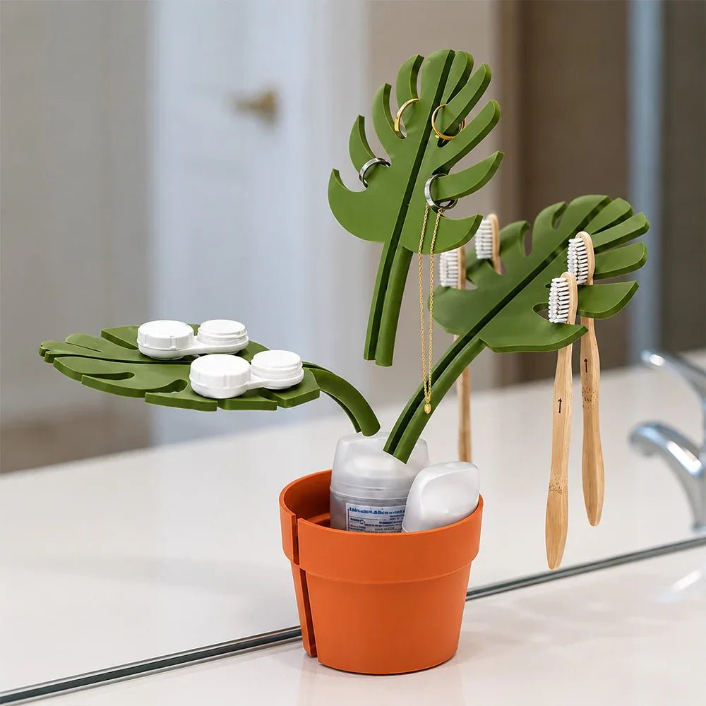 Monstera Mirror-Mount Organizer - Premium Polymer - Collected Lab